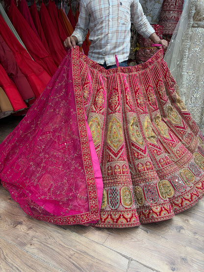 Rani Pink Ball Bridal Lehenga
