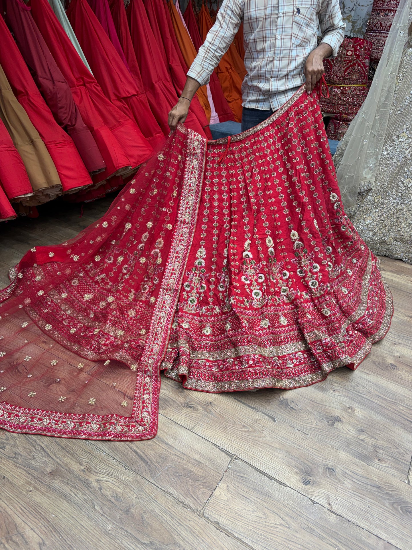 Hot Rani Pink Bridal Lehenga