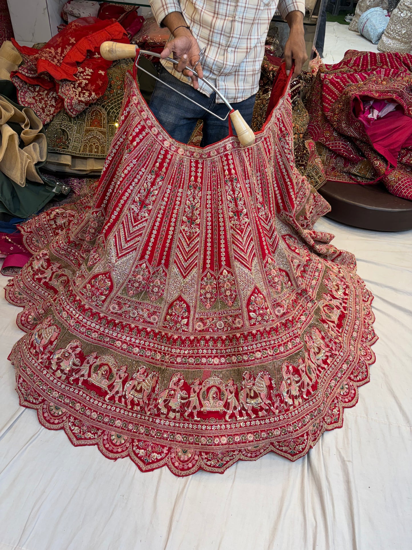 Rani pink Doli Barat Bridal Lehenga