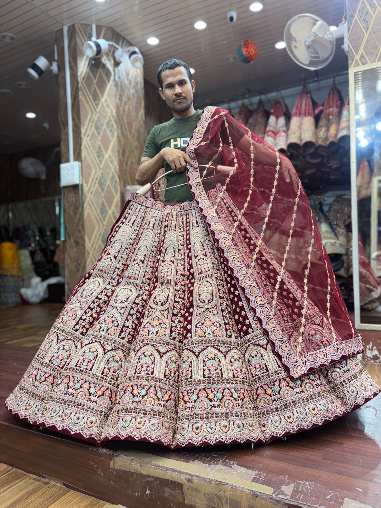 Majestic maroon ball bridal Lehenga