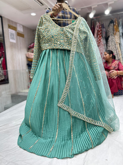 Pretty sea green lehenga