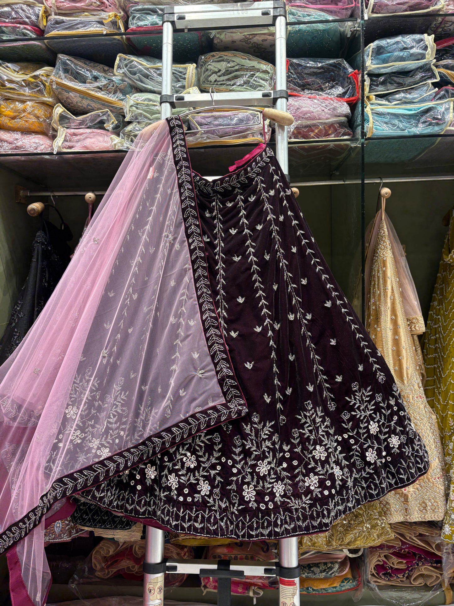 Lovely purple pink handwork Lehenga