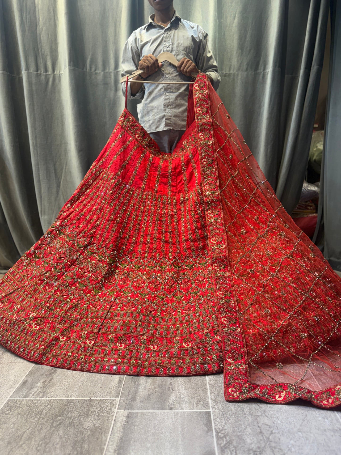 Beautiful orange bridal Lehenga