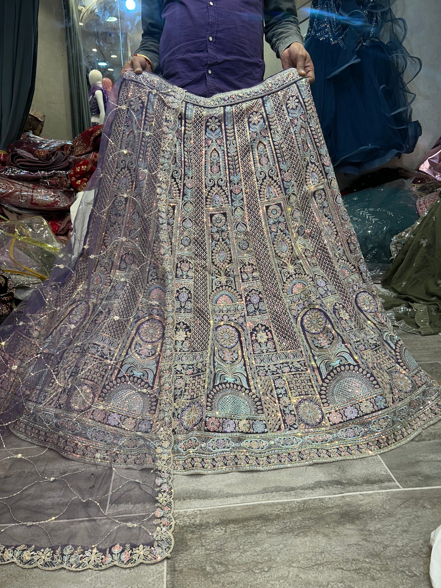 Pretty purple handwork Lehenga