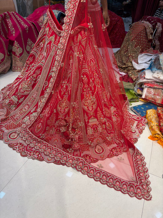Red Bridal Lehenga