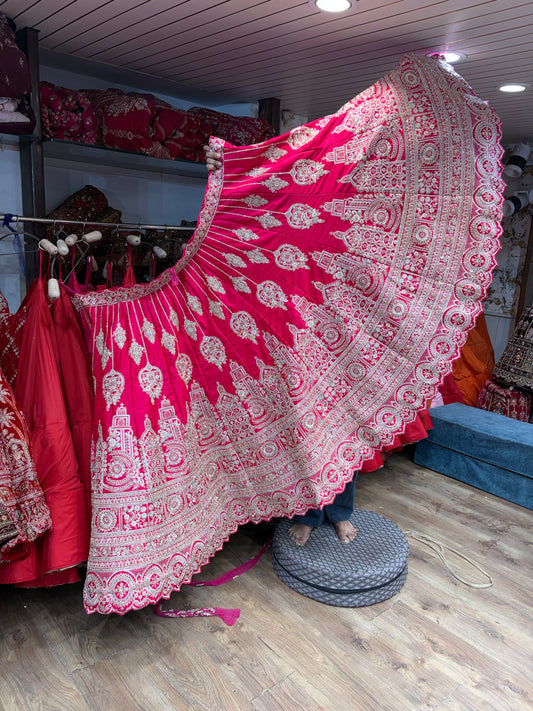 Rani pink Bridal Lehenga