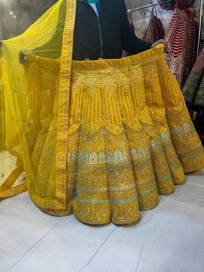 Yellow Designer ball jhumka Lehenga ❤️