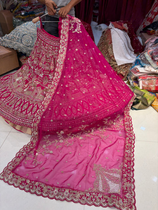 Rani pink peacock Bridal Lehenga