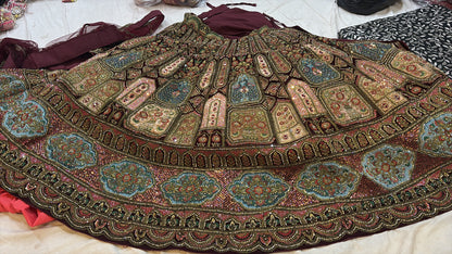 Royal maroon bridal Lehenga happy customer