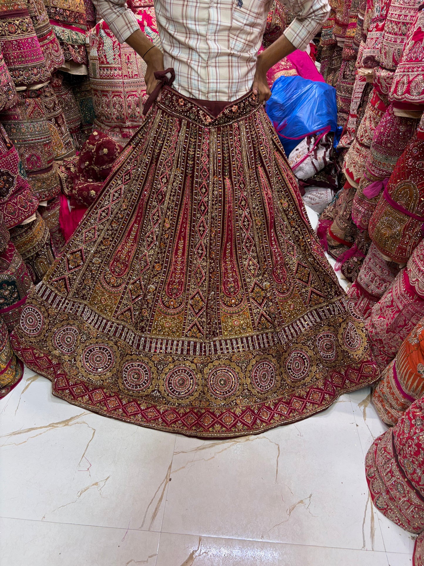 Maroon bridal Lehenga