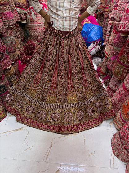 Maroon bridal Lehenga