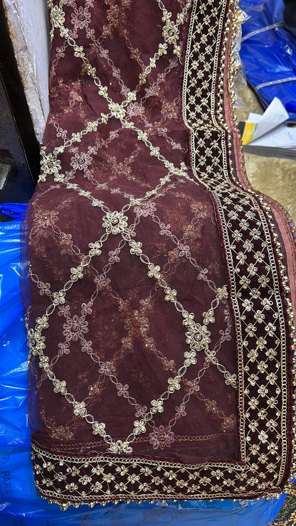 Heavy maroon Rajwada marwadi bridal lehenga