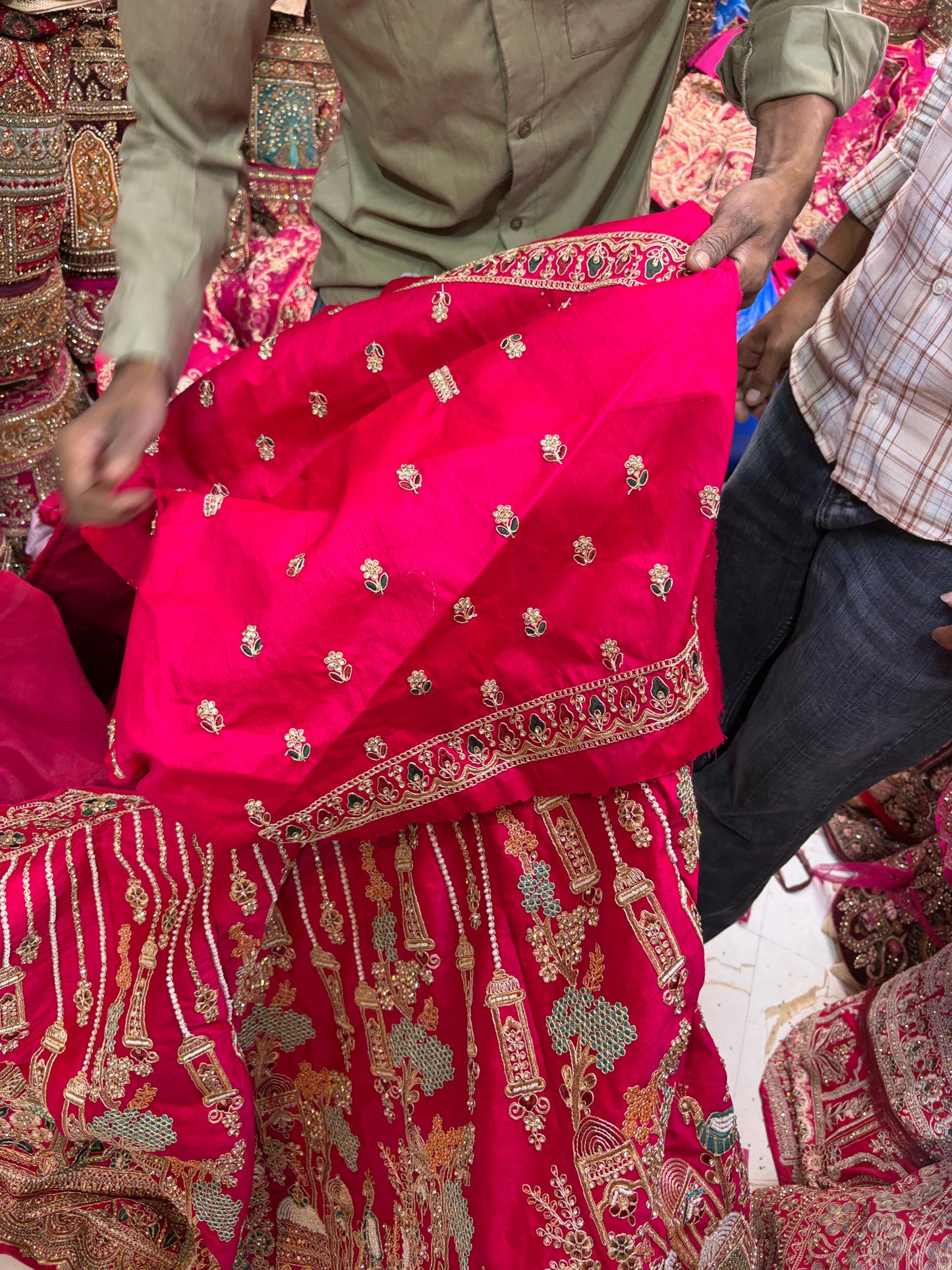 Rani Pink peacock bridal Lehenga