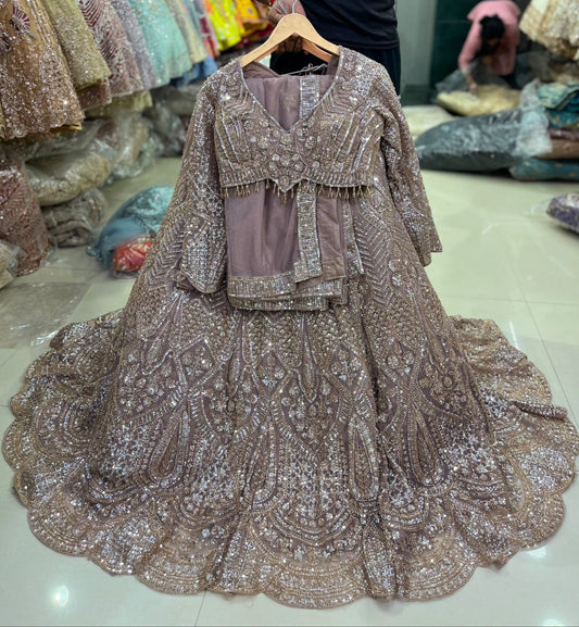 Lavender Crop top Lehenga