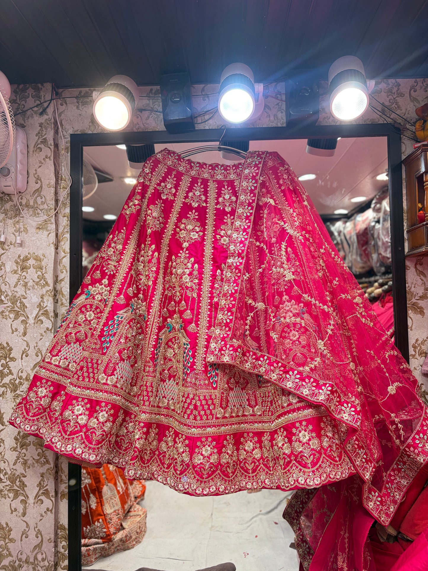 Rani pink peacock Bridal Lehenga