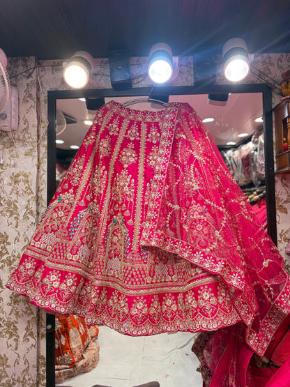 Rani pink peacock Bridal Lehenga