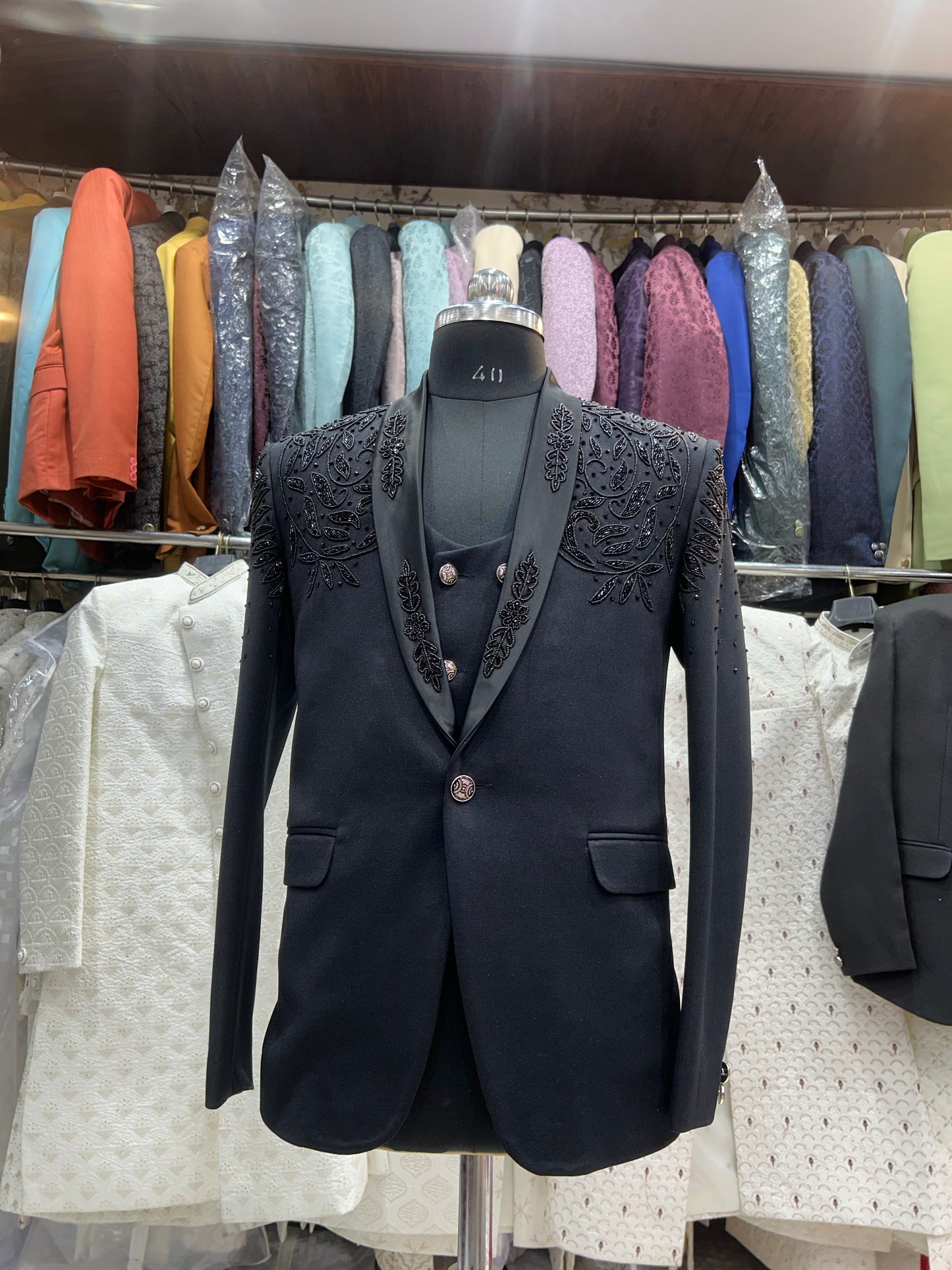 Charming black groom outfit