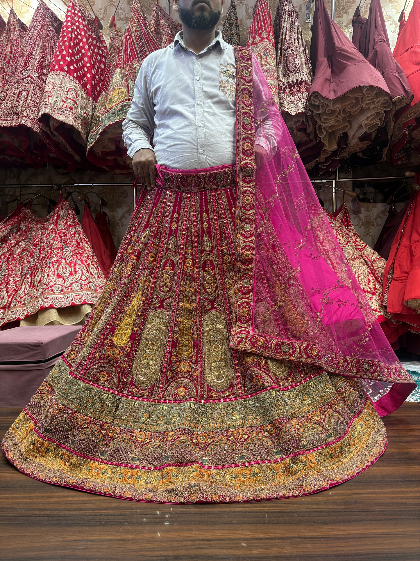 Awesome rani pink bridal Lehenga