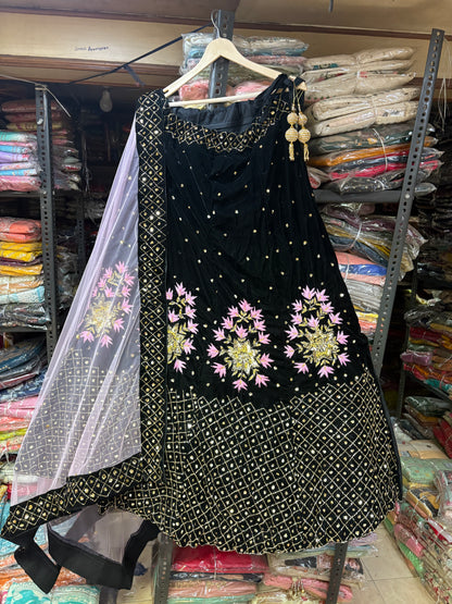Beautiful Z Black Trendy Lehenga