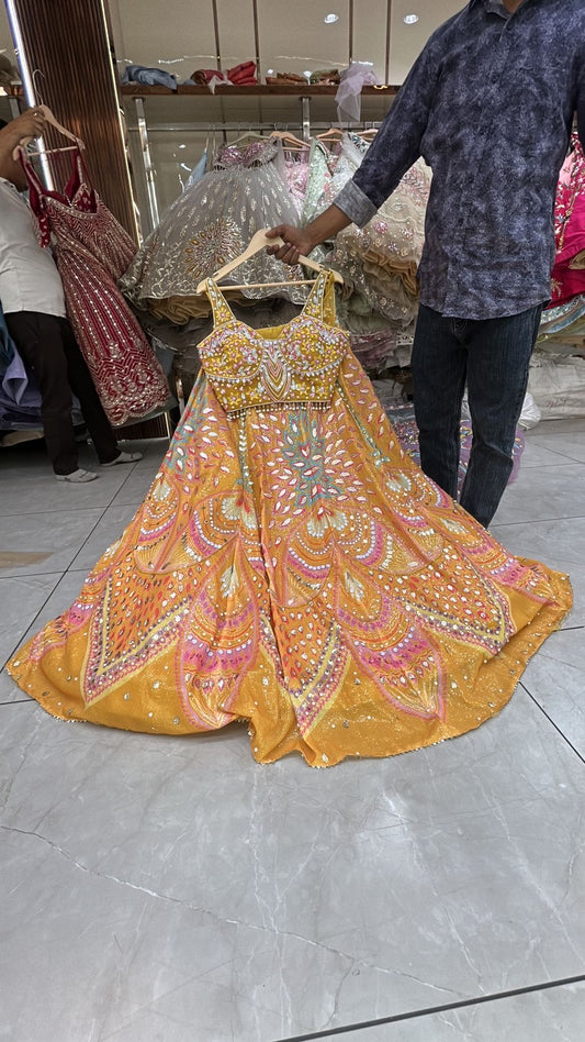 Pdp Mustard Crop Top Lehenga