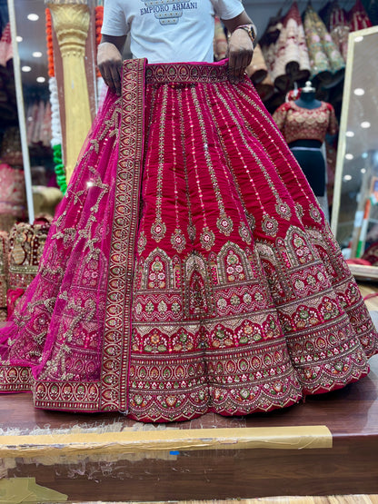 Stunning Rani pink Ball bridal Lehenga
