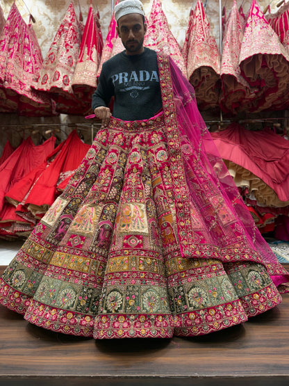Amazing Maroon Ball Doli Barat bridal Lehenga