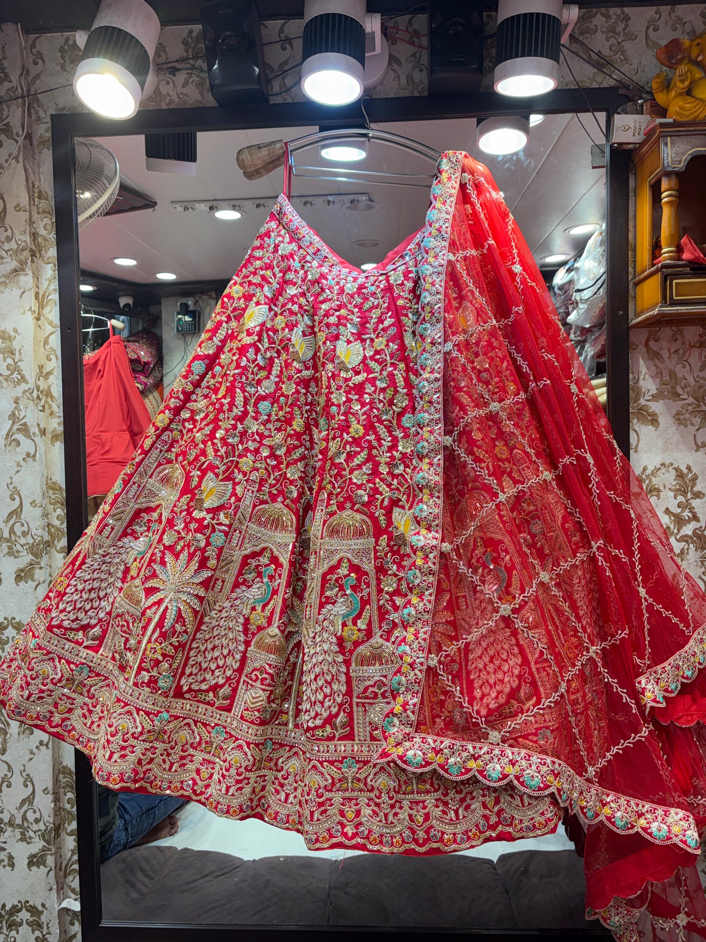 Lovely Rani pink peacock Lehenga