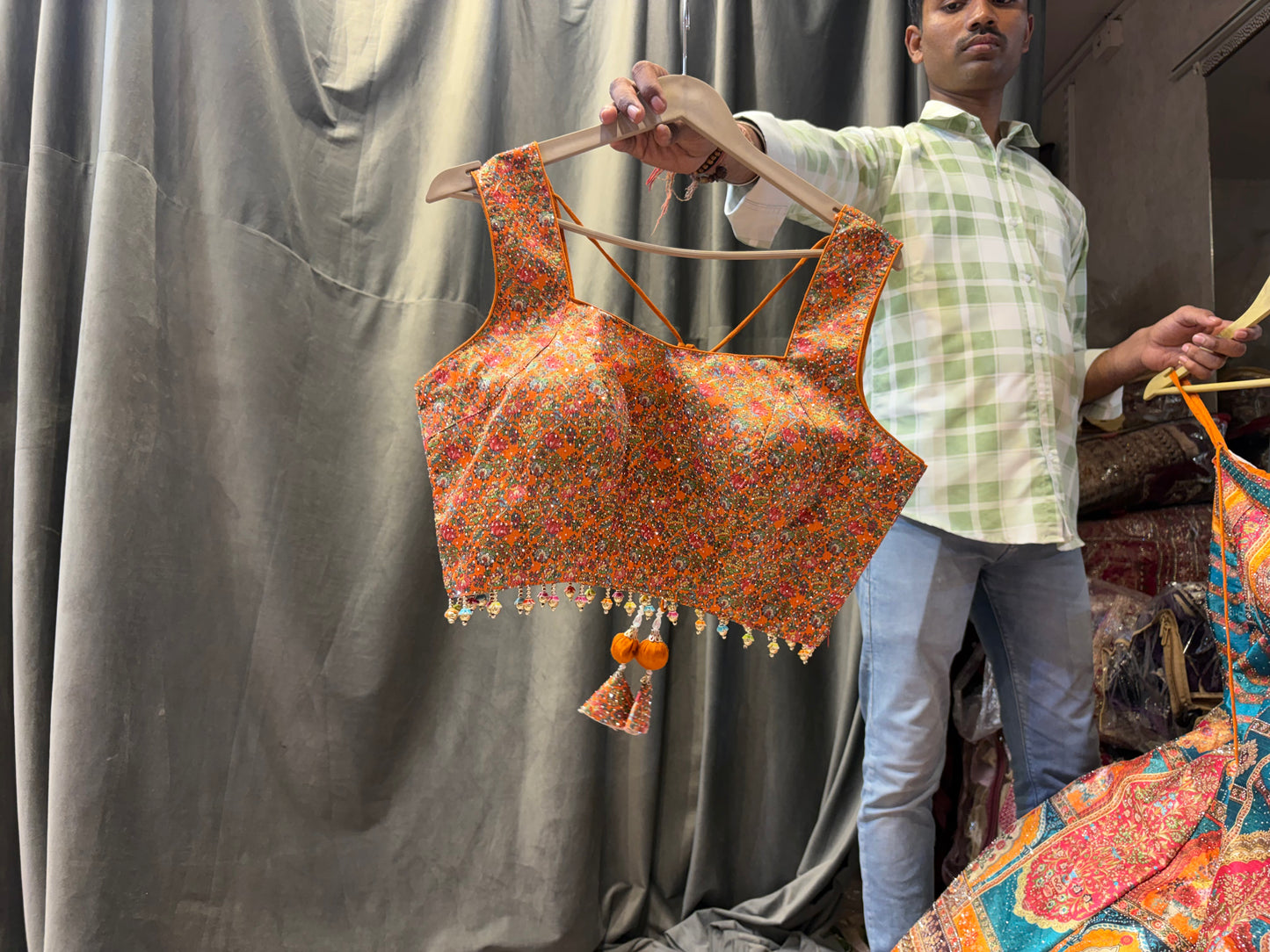 Mustard Crop Top Lehenga