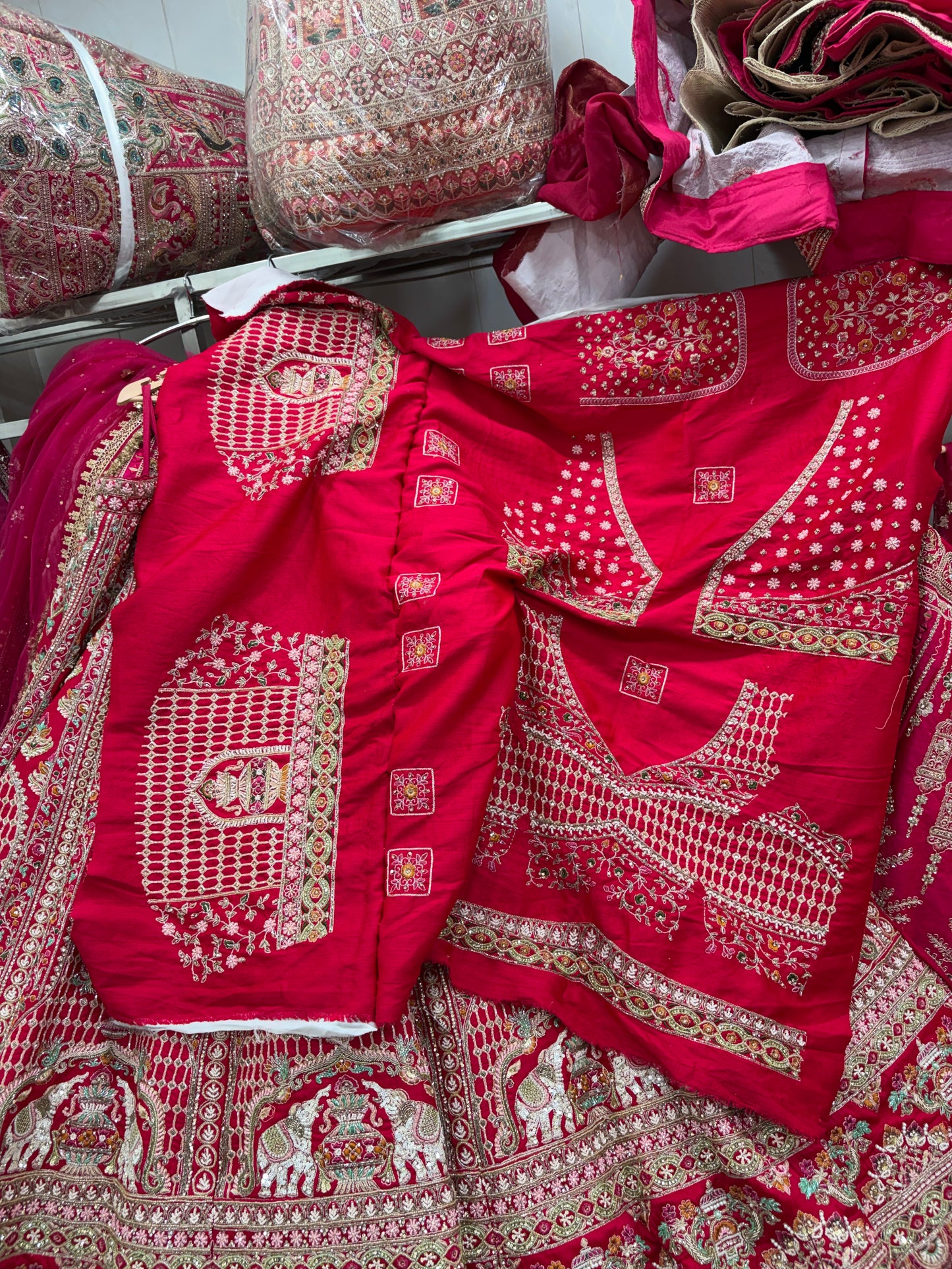 Rani pink Gajraj Bridal Lehenga