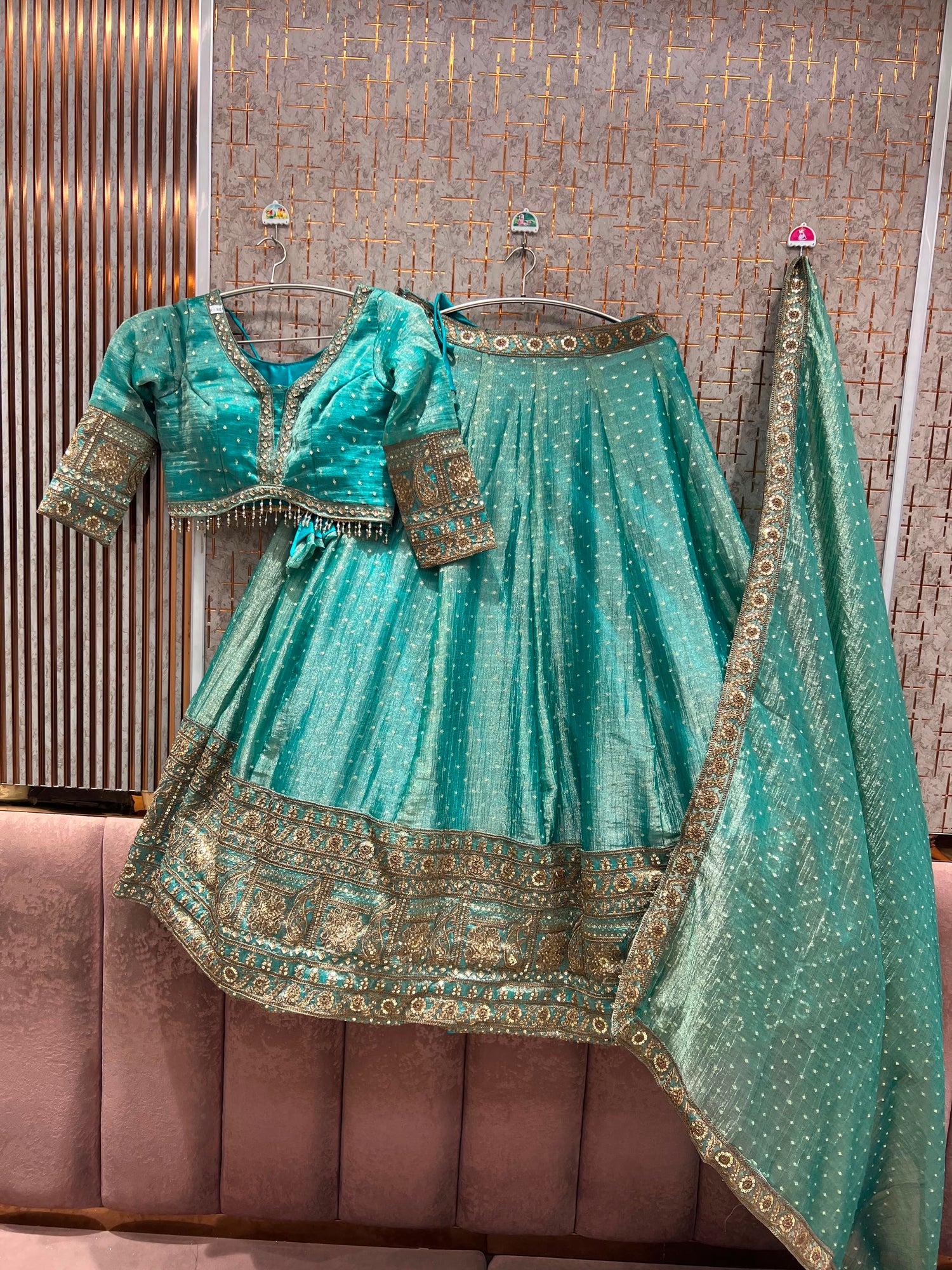 Lavender Crop Top Lehenga - Shopping World