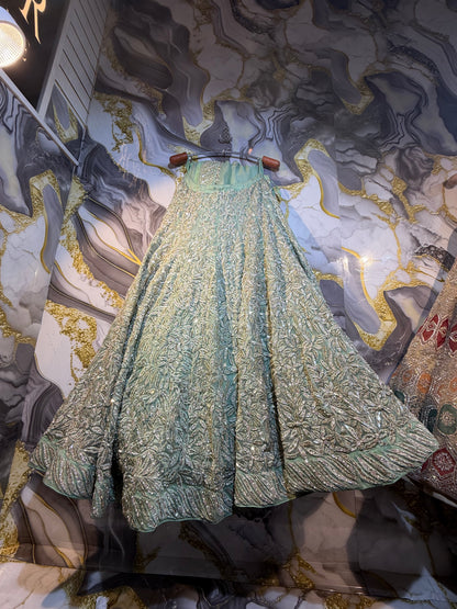 Pista Green Heavy Designer Lehenga