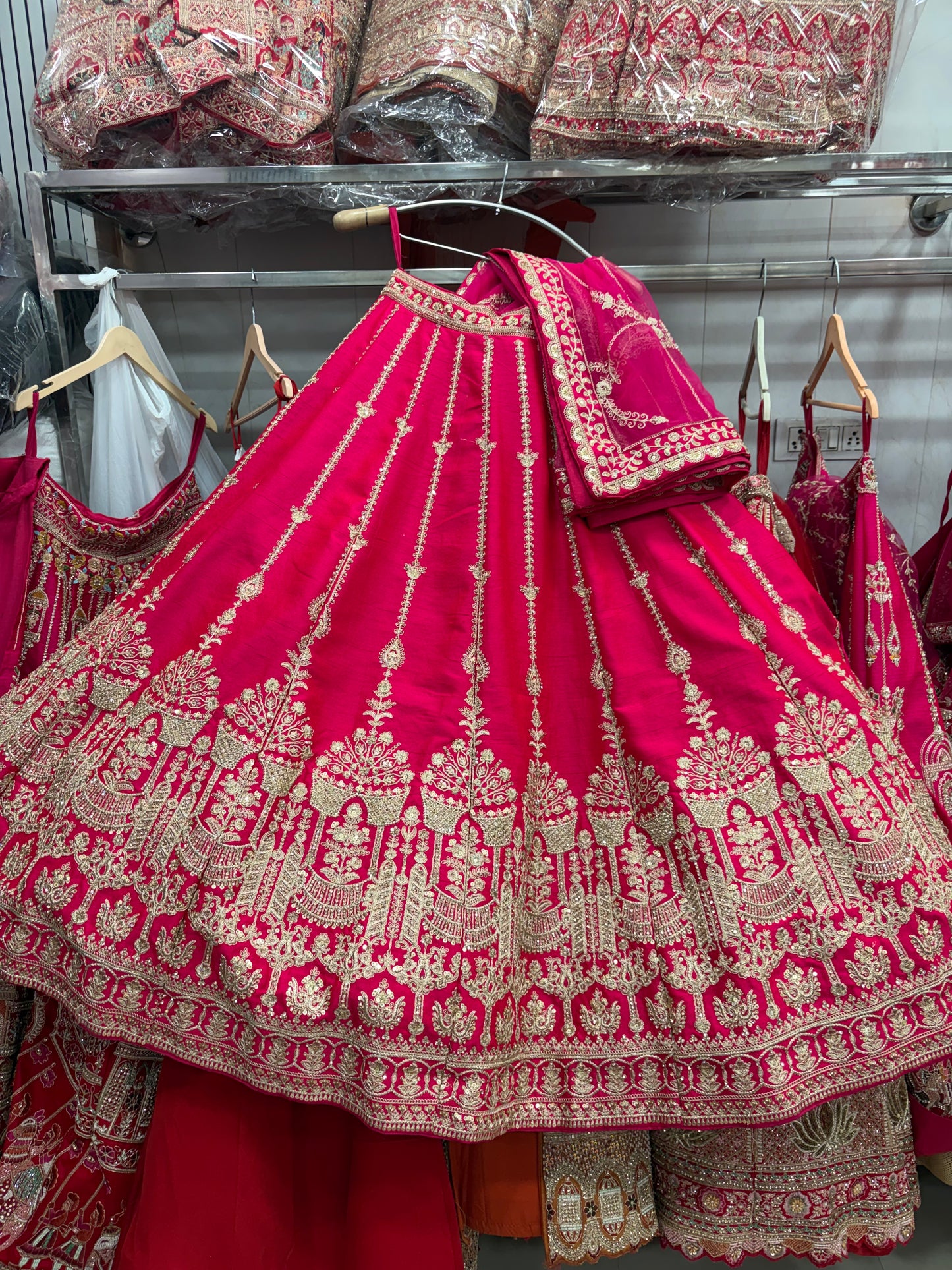 Rani pink Bridal Lehenga