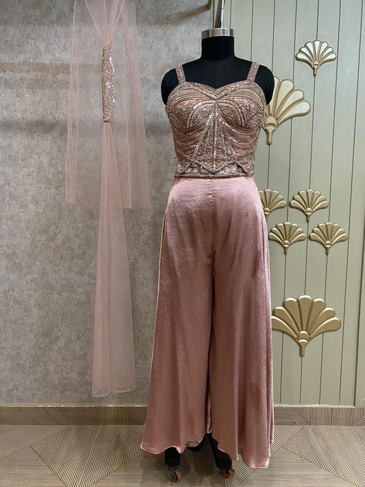 Pink move Long Sharara Suit Dress Material