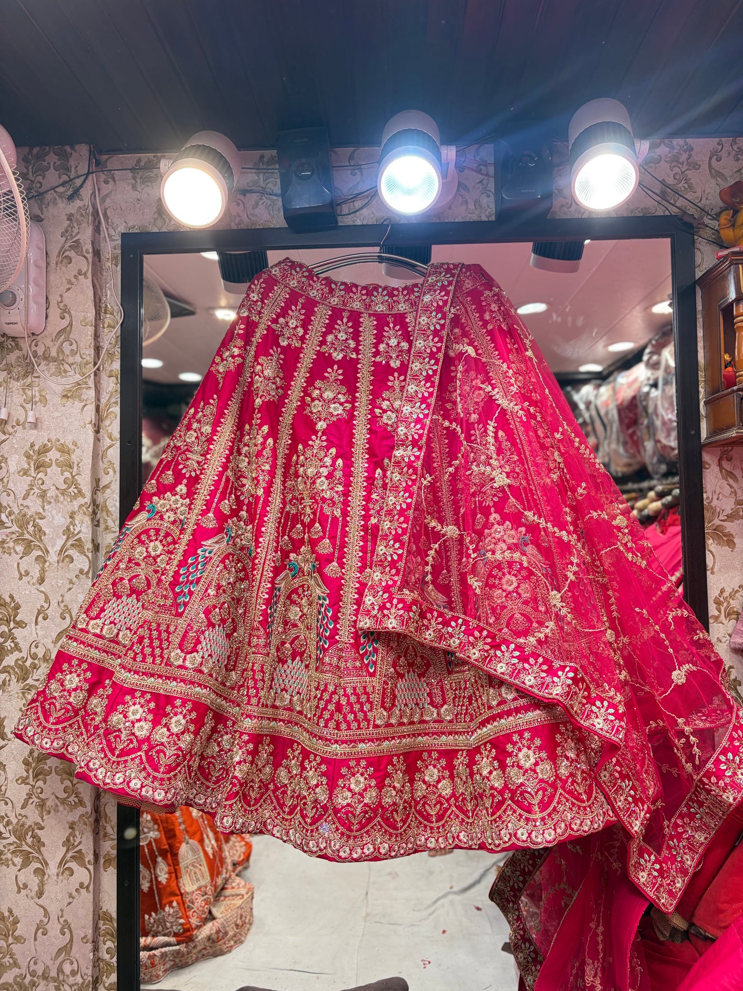 Rani pink peacock Bridal Lehenga