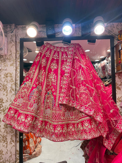 Rani pink peacock Bridal Lehenga