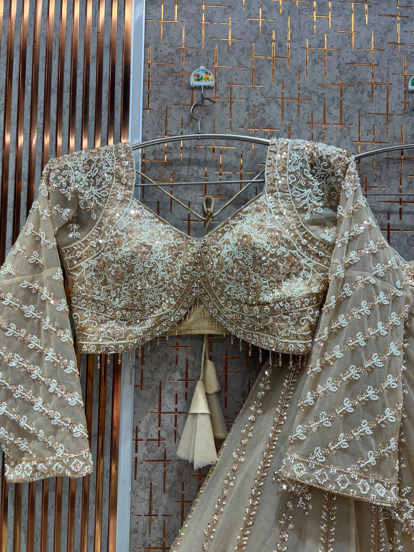 Pista Green Crop Top Lehenga