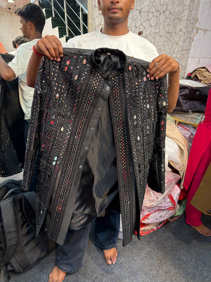 Black Indo western Jodhpuri Mens Wear