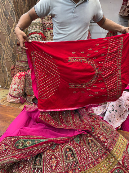 Rani pink Bridal Lehenga