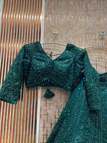 Golden On Golden Monotone Crop Top Lehenga