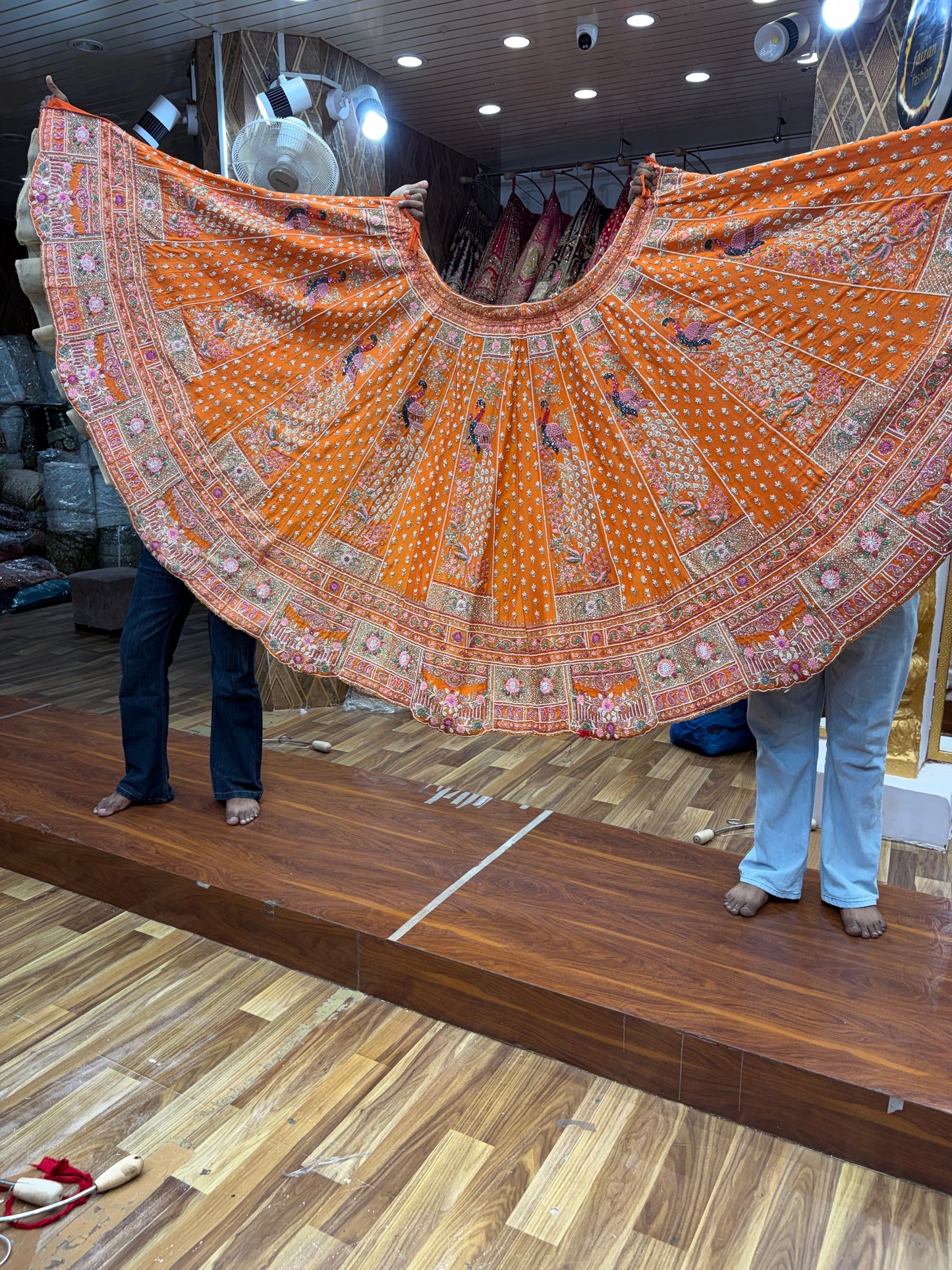 Mustard Peacock Haldi Mehendi Lehenga