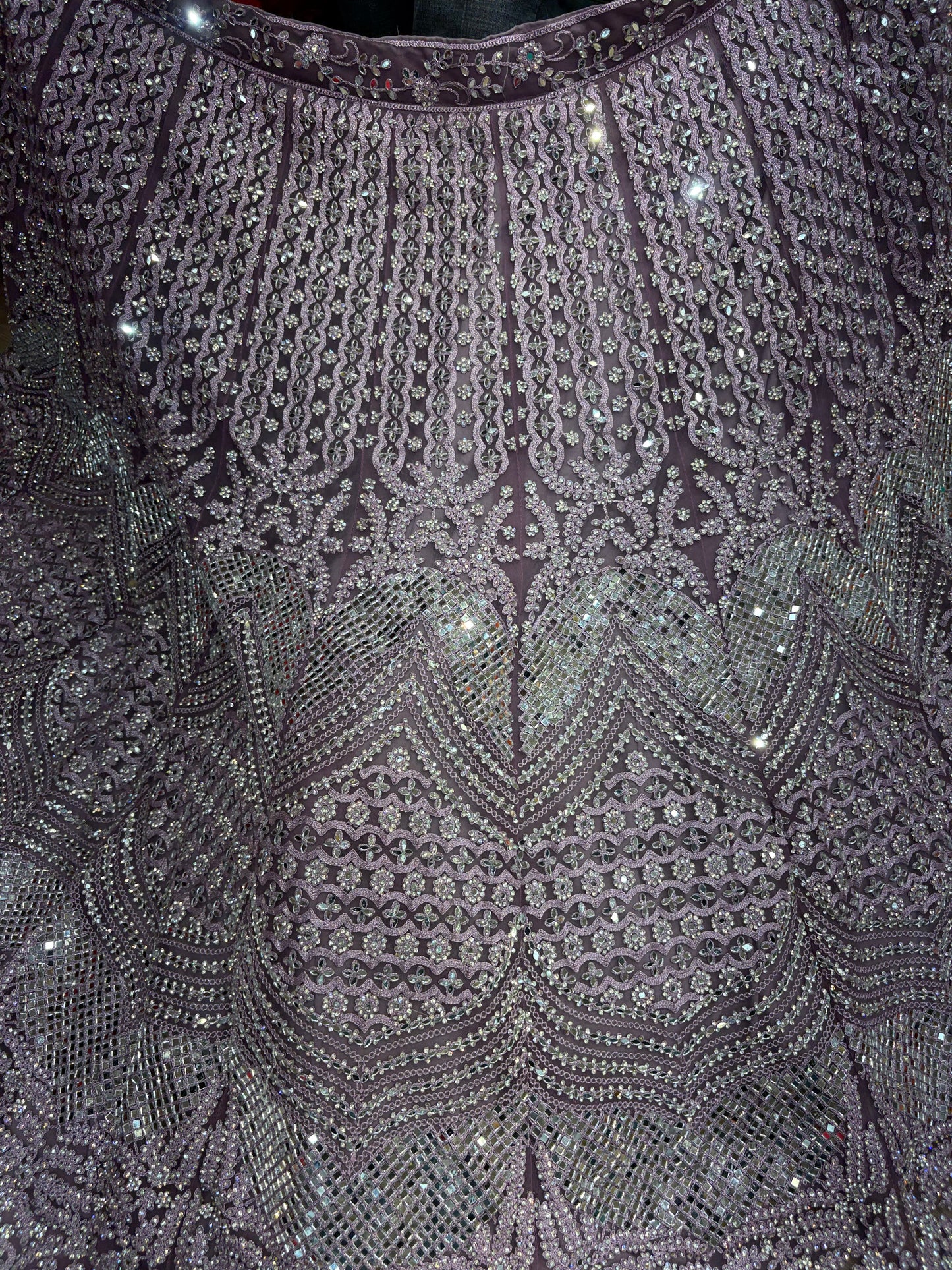 Lavender Mirror Work Lehenga