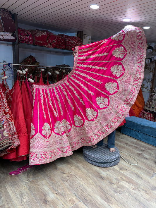 Rani pink Bridal Lehenga