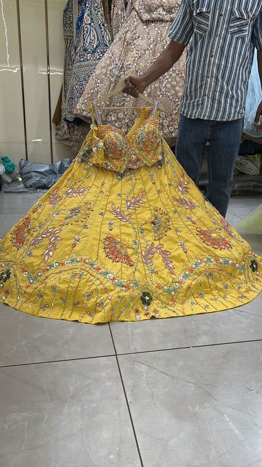 Pdp Yellow Crop Top Lehenga