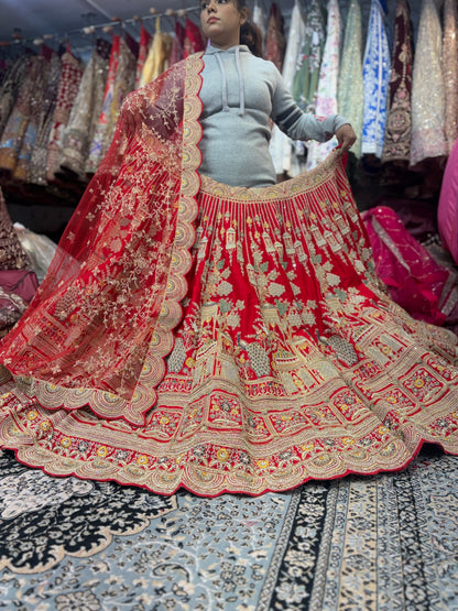 Lovely Rani pink peacock Bridal Lehenga