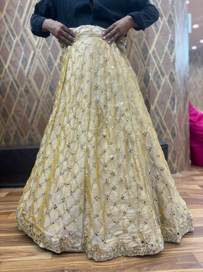 Lavishing golden Sequence Lehenga