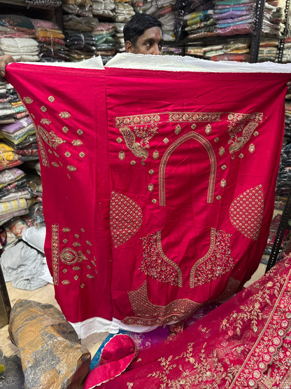 Tremendous Rani pink peacock Jaal Duptta Bridal Lehenga