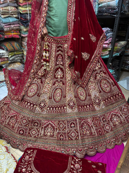 Lovely maroon bridal Lehenga
