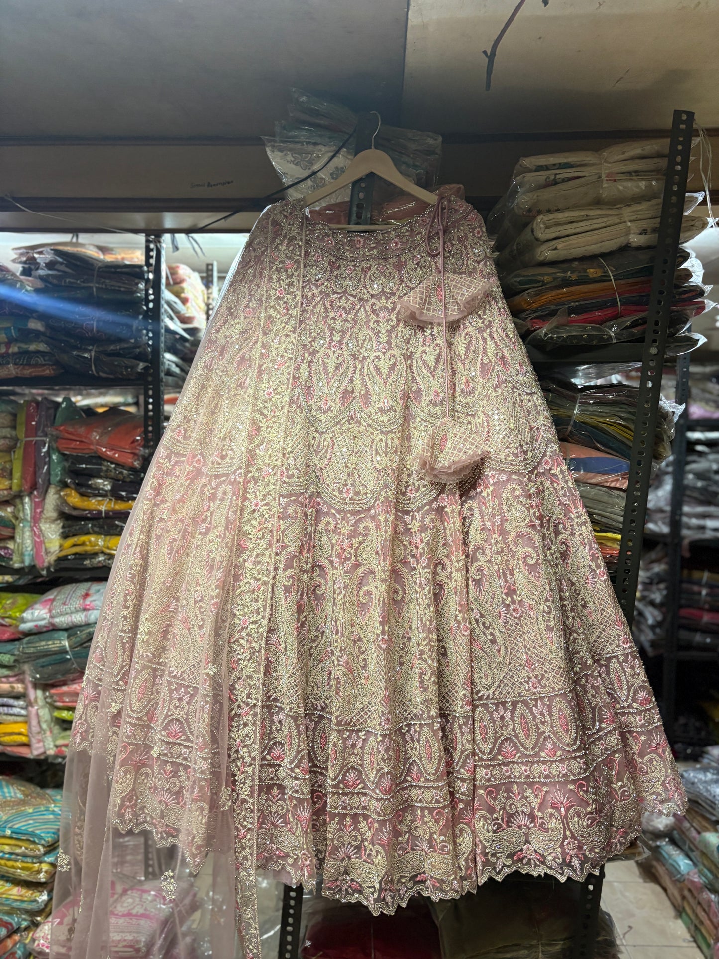 Charming pink crop top Lehenga