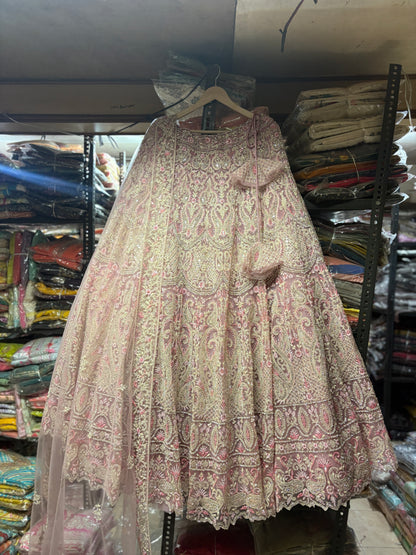 Charming pink crop top Lehenga