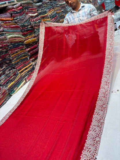 Eye catching red saree